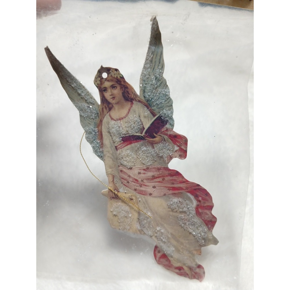 Victorian Scraps Die Cut Large Angel Christmas Ornament
